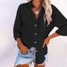 Women's Clothing New Fashion Solid Color Pocket Long Sleeve Shirt Loose Shirt_ecoleips.com