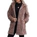 Flash Fleece Autumn And Winter New Women's Clothing Loose Hooded Long Cardigan Plush Jacket_ecoleips.com