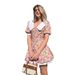 Cross-Border Doll Collar Prited Short Europea Ad America 2025 Summer Puff Sleeve Sigle-Breasted Mii Dress For_ecoleips.com