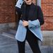 Deconstructed Denim Blazer – Asymmetric Color-Block Jacket With Raw Hem Detailing (One-Size Korean Streetwear Staple)_ecoleips.com
