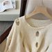 Women's Clothing Women's Autumn Loose Knit Sweater Cover Up Ripped Hollow Out Design Conscious Short Style For Formal & Casual_ecoleips.com
