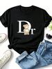 Women Cute Hands In Pockets Tank Top Teddy Bear Dr Letter Graphic T Shirt Round Neck Loose Casual Summer Tops_ecoleips.com
