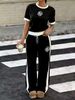 Summer New Collection: Stylish, Elegant, Fragrance-infused, Fashionable, Casual, Sporty, Short-sleeved Shirt And Long Pants Set._ecoleips.com
