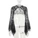 XS24296 Autumn New European And American Style Elegant Sexy Lace Batwing Irregular Long Sleeve Top For Women_ecoleips.com