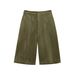 Aria Basics Aria Basics Style Women's Clothing 2025 New Model European And American Fashion Simple Suede Texture Effect Casual Shorts_ecoleips.com