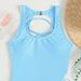 Women's Sexy Scoop Neck One-Piece Swimsuit Solid Color Triangle Tie Beach Bathing Suit Women's Clothing_ecoleips.com