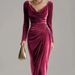 Velvet Vortex – High-Slit Mermaid Dress With Draped Contours For NYC Gallery Openings & Aperitivo_ecoleips.com