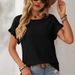 Women's Fashion European And American Cross-Border 2026 Spring/Summer New Solid Color Round Neck Sweet_ecoleips.com