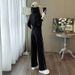 Women's Clothing Fashion Temperament Age Reducing Sports Leisure Suit Cardigan Top Wide Leg Pants Two Piece Suit_ecoleips.com