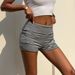 Women's Clothing Y2K Striped Shorts – Retro Streetwear Staple For Trendy Summer Outfits_ecoleips.com