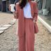 Women's Wide Leg Pant Suit Set Modern Oversized Blazer And Trousers Two Piece Outfit For Business Casual_ecoleips.com