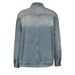 Unisex Distressed Denim Jacket – Oversized Cropped Fit With Asymmetrical Wash & Stand Collar (S-XL, Streetwear Style)_ecoleips.com