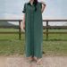 2296 South Korea 2025 New Short Sleeved Long Loose And Lazy Knee High Shirt Style Dress For Women_ecoleips.com