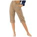Suitable For All Seasons 2025 Summer New Women's Solid Color Cotton Linen Capri Pants_ecoleips.com