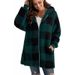 Women's Clothing Soft Fleece Zip-Up Hoodie Coat For Women – Plaid Long Sleeve Jacket With Pockets (8 Colors, S-6XL, Comfort Fit)_ecoleips.com