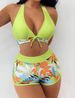 Women's Clothing Split Boxer Bikini High Waist Swimsuit_ecoleips.com