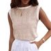Women's Floral Texture Vest Casual Color Block Round Neck Sleeveless Top European American Style Summer Outerwear_ecoleips.com