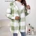 Women's Oversized Checkered Color-Block Knit Cardigan – Trendy Streetwear Hooded Sweater With Pockets (Multiple Colors & Sizes)_ecoleips.com