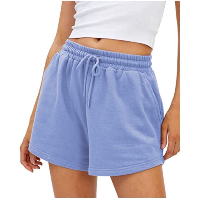 2025s ETSY Summer Women's Drawstring Solid Color Casual Loose Shorts Print_ecoleips.com