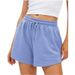 2025s ETSY Summer Women's Drawstring Solid Color Casual Loose Shorts Print_ecoleips.com