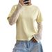 Women's Lace Patchwork T-Shirt Casual Fashion Top For Autumn Relaxed Everyday Wear Comfortable Feshion_ecoleips.com