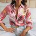 Women's Clothing New Long Sleeved Lapel Loose Button Shirt 3D Digital Printing Shirt_ecoleips.com