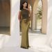 Sexy Off-Shoulder Ruffle Wrap Satin Mermaid Dress – High Waist Elegant Formal & Party Wear For Women (Coffee, Olive, Lake Blue)_ecoleips.com