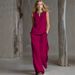 2027 Summer Fashion European-USA Style Women O-Neck Sleeveless T-Shirt + Elastic Waist Wide Leg Pants Two-Piece Casual Sets_ecoleips.com