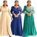 Women's Clothing Plus Size Sequined Dress Long Skirt Chiffon Flower Dress_ecoleips.com