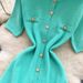 Women's Clothing High End Fashionable Metal Button Slim Short Sleeved Dress For Women In Summer With Slim Waist And Temperament Sweater Dress_ecoleips.com
