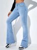 Women's Clothing Supply New Style Washed Creative Tie Dyed High Waist Elastic Hip Lifting Versatile Ladies Denim Trousers_ecoleips.com
