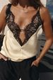 Sensual Lace Trim Deep V-Neck Camisole – Breathable Mesh Lined Strappy Bralette Top (White/Beige/Black)_ecoleips.com