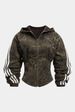 Women's Clothing New Fashion Loose Letter Hooded Knitted Jacket Jeans Two Piece Suit_ecoleips.com
