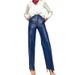 High-Waisted PU Leather Pants – Women’s Straight-Leg Trousers With Lifting Effect (Black/Blue/Lake Blue/Brown, S-L)_ecoleips.com