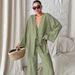 European And American New Style Cotton Silk Comfortable Breathable Sleeve Long Pants Loose Pajamas Summer_ecoleips.com