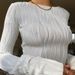 Summer OL Style Women's Patchwork Slim Fit T-Shirt Long Sleeve round Neck Pullover Top for Wholesale And Agency_ecoleips.com
