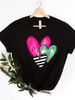 European And American Cross-border Foreign Trade Women's Clothing, Simple Heart-printed Round-neck Short-sleeve T-shirt_ecoleips.com