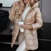 Women's Hooded Mid-Length Coat – Casual Long Sleeve Cotton Jacket With Pockets, Solid Color Outerwear (Black/Champagne/Khaki/Grey/Pink, S-XXXL)_ecoleips.com