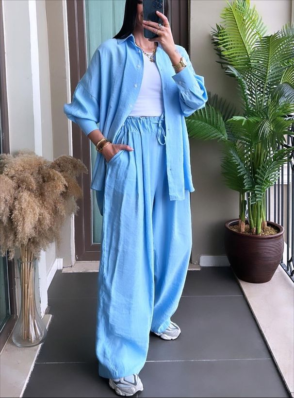 Women's Clothing Spring And Autumn New Women's Long Sleeve Shirt Loose Pants Two-Piece Suit_ecoleips.com