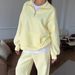 Women's Cotton Two Piece Set Zipper Lapel Pullover Sweatshirt Lace Up Straight Leg Wide Leg Pants Casual European American Style_ecoleips.com