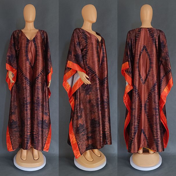 Women's Clothing Digital Printing Simulation Silk Satin Loose Trousers Robe Two Piece Suit_ecoleips.com