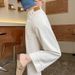 Petite High-Waisted Wide Leg Jeans Women's Loose Fit Slimming Design Cropped Straight Leg Pants White New Spring/Summer Style_ecoleips.com