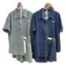 Women's Clothing Summer Embroidered Bow Denim Shirt Elastic High Waist Wide Leg Shorts Two Piece Suit_ecoleips.com