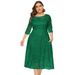 Large Size Women's New Evening Dress Bridesmaid Dress Lace Pocket Dress_ecoleips.com