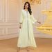 Women's Clothing Diamond Abaya Muslim Robe Dress Robe_ecoleips.com