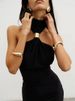 Balitops Gold Ring Turtleneck Maxi Tank Dress Women Summer New Slim Fit Female Dress Sleeveless Back Split Bodycon Long Dress_ecoleips.com