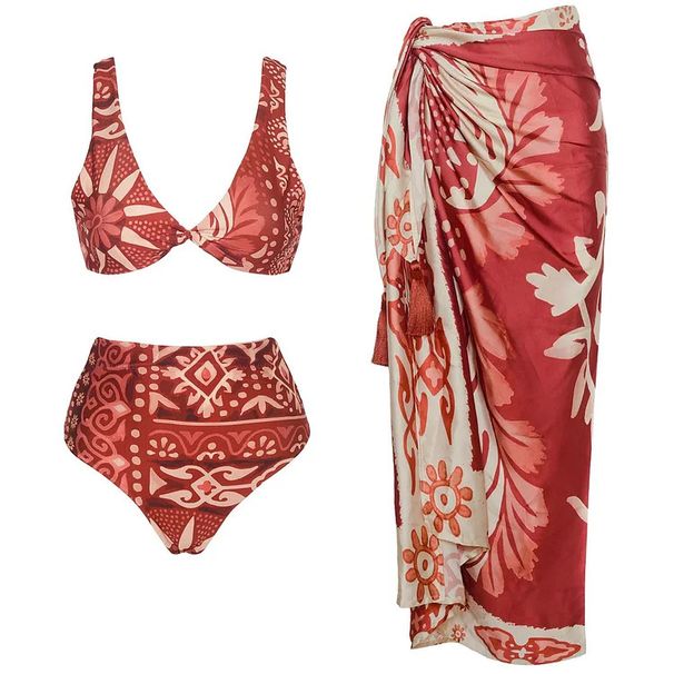 Women's Sexy Swimsuit Fashionable Two Piece Bikini Set Printed Polyester Nylon Swimwear For Vacation_ecoleips.com