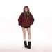 Street Design Plush Double-sided Hooded Jacket Women's Autumn And Winter Cold Jacket_ecoleips.com