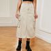 Women's Clothing Hottie Elastic Waist Denim Workwear Casual Mid Length Skirt_ecoleips.com