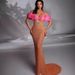 Women's Clothing Deep V Neck Bright Pink Nail Diamond Unique One Shoulder Design High Waist Slimming Party Dress_ecoleips.com